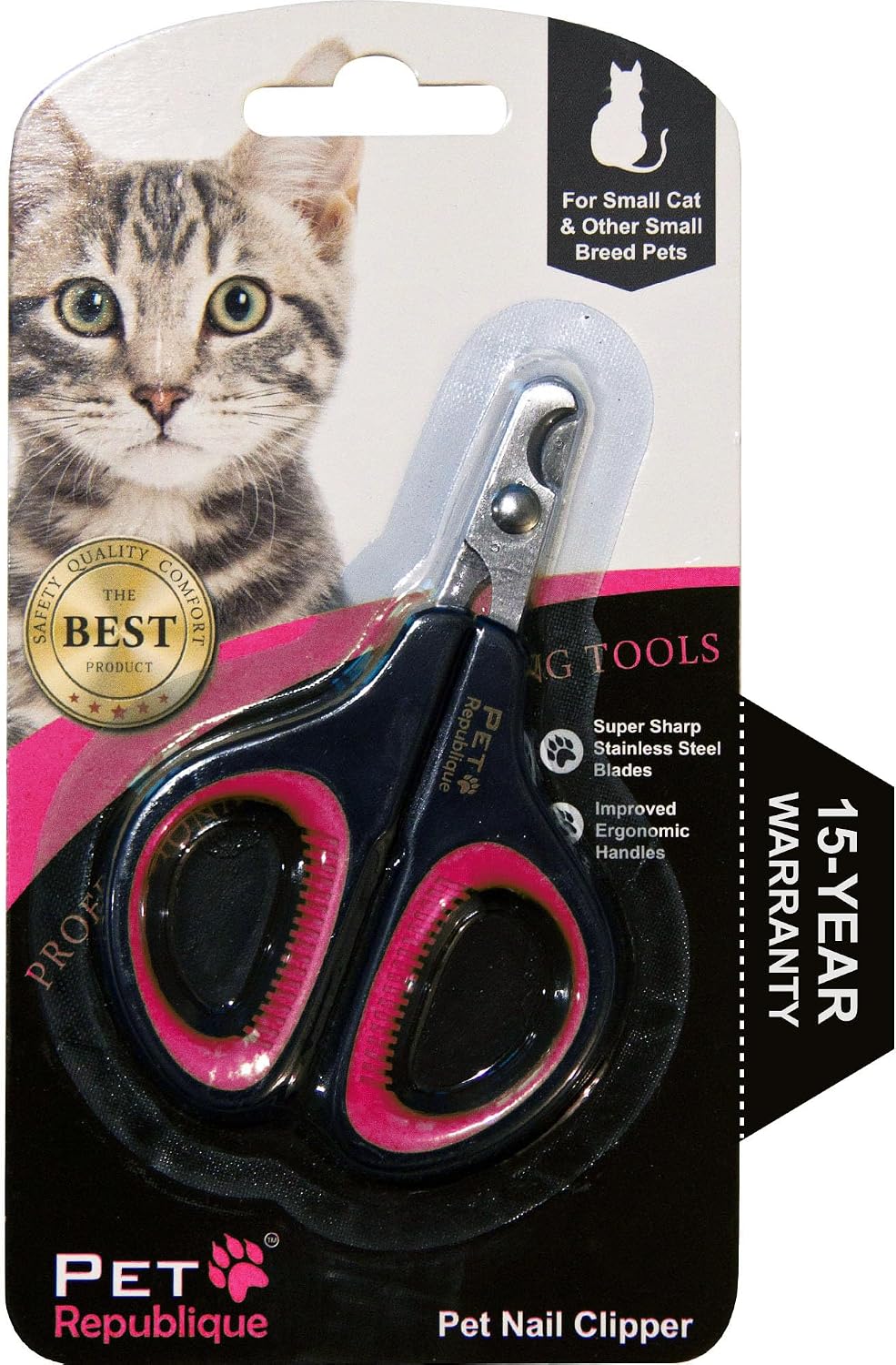 Cat Nail Clippers by Pet Republique – Professional Stainless-Steel Nail Clipper for Cats, Kittens, Hamster, Rabbits, Bir