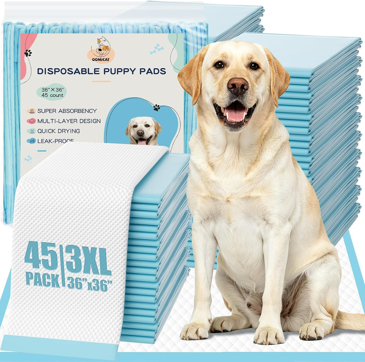 Puppy Pads XL 100 Count, Dog Pee Pads Extra Large, 34"x28" Pee Pads for Dogs, X-Large Disposable Dog Training Pads Super