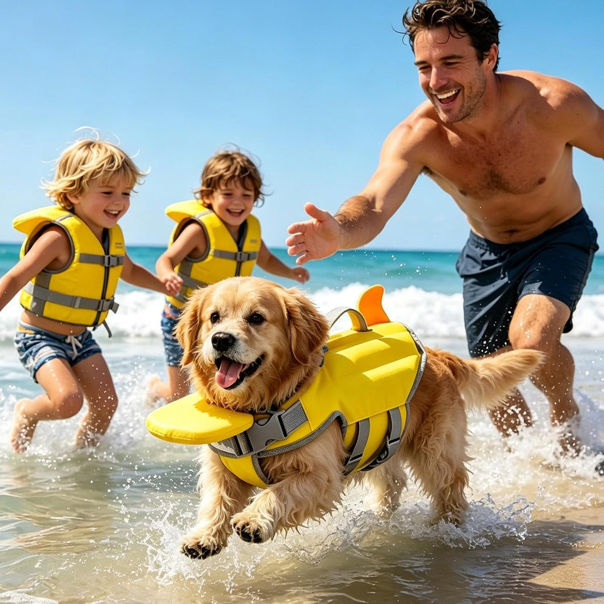 Dog Life Vest XS/S/M,Nylon Swim Jacket Adjustable with Chin Rest FrontFloat