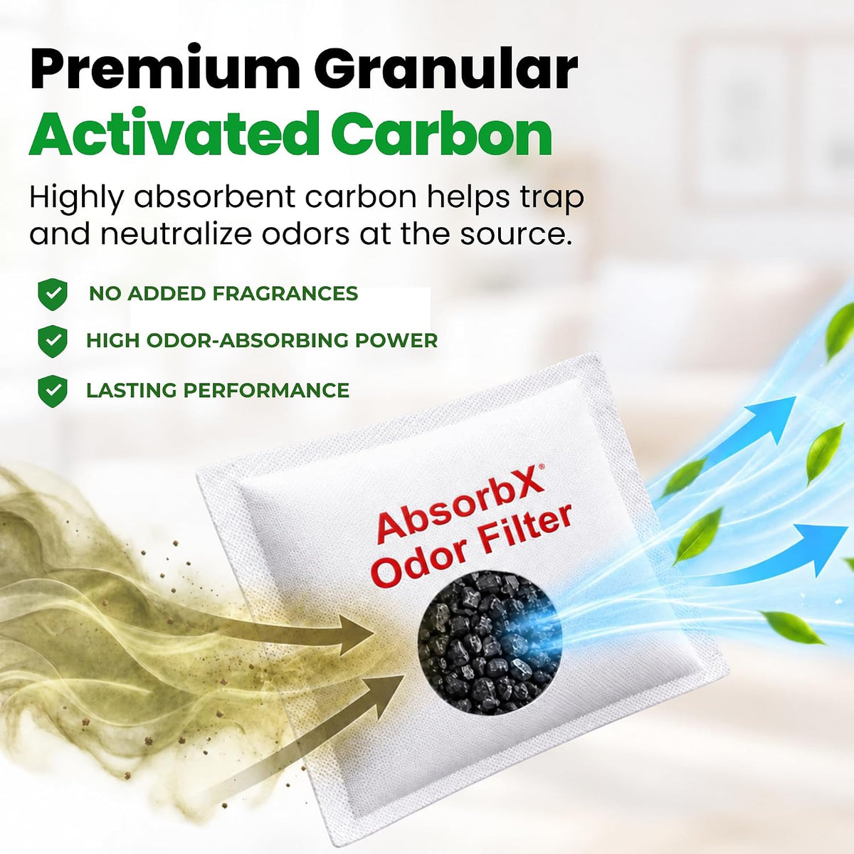 iTouchless Official AbsorbX Activated Carbon Trash Can Odor Filter 3-Pack