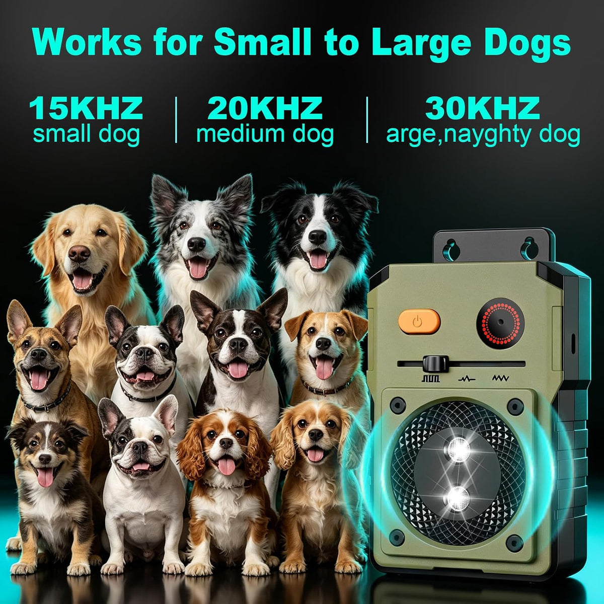 Anti Barking Device for Dogs, 3 Modes Ultrasonic Bark Deterrent