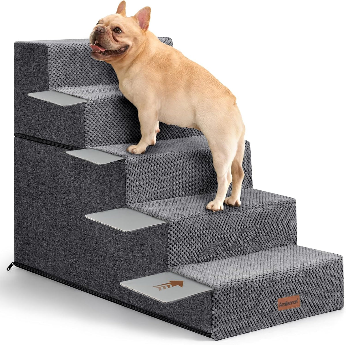 Dog Steps for High Bed, 5-Step Pet Stairs for Small Dogs and Cats