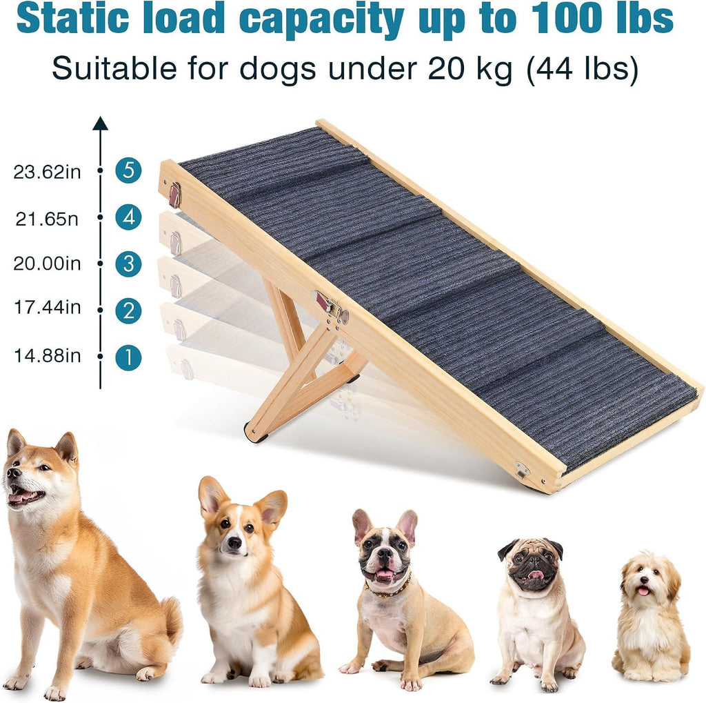 Dog Ramp for Couch, Foldable Wooden Pet Ramp, 37.5 x 16 in, Medium