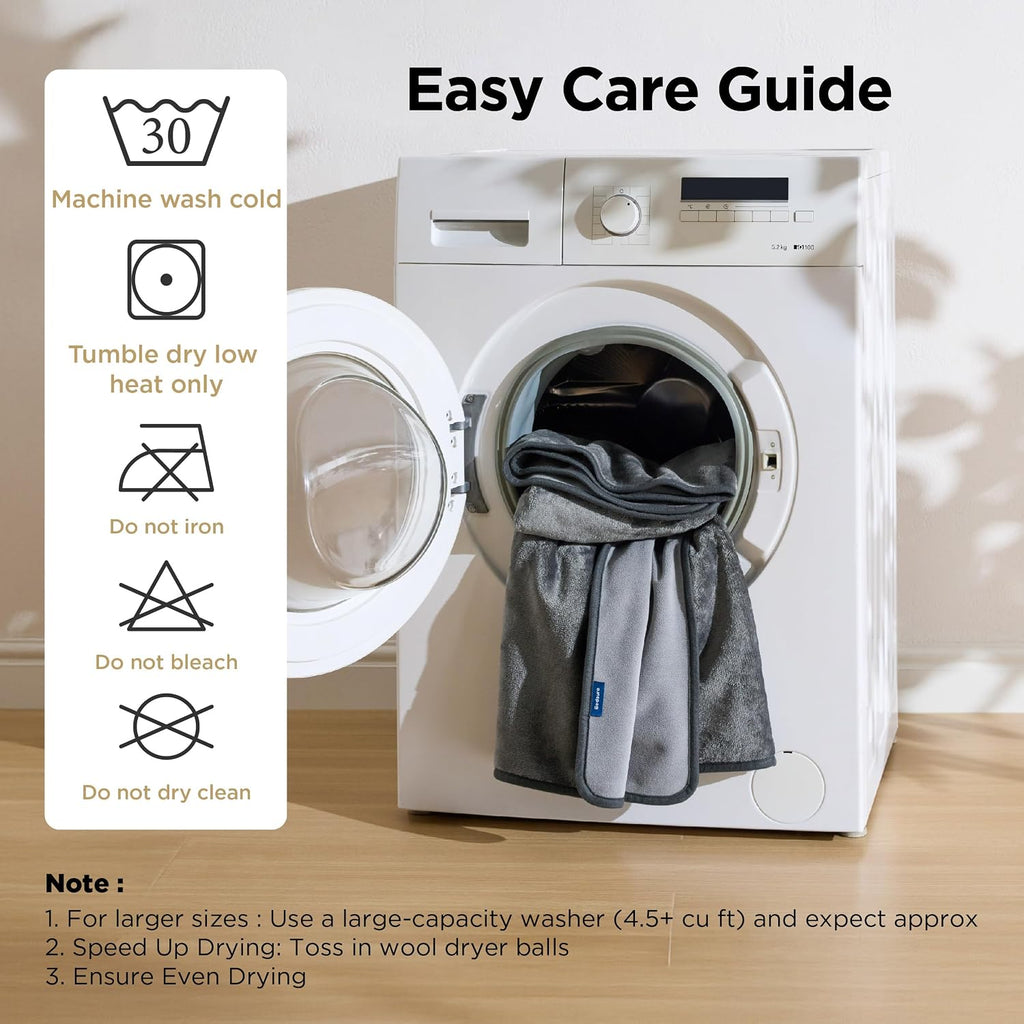 Bedsure Waterproof Blanket for Bed Soft Flannel Fleece, Queen 86"x90" Grey