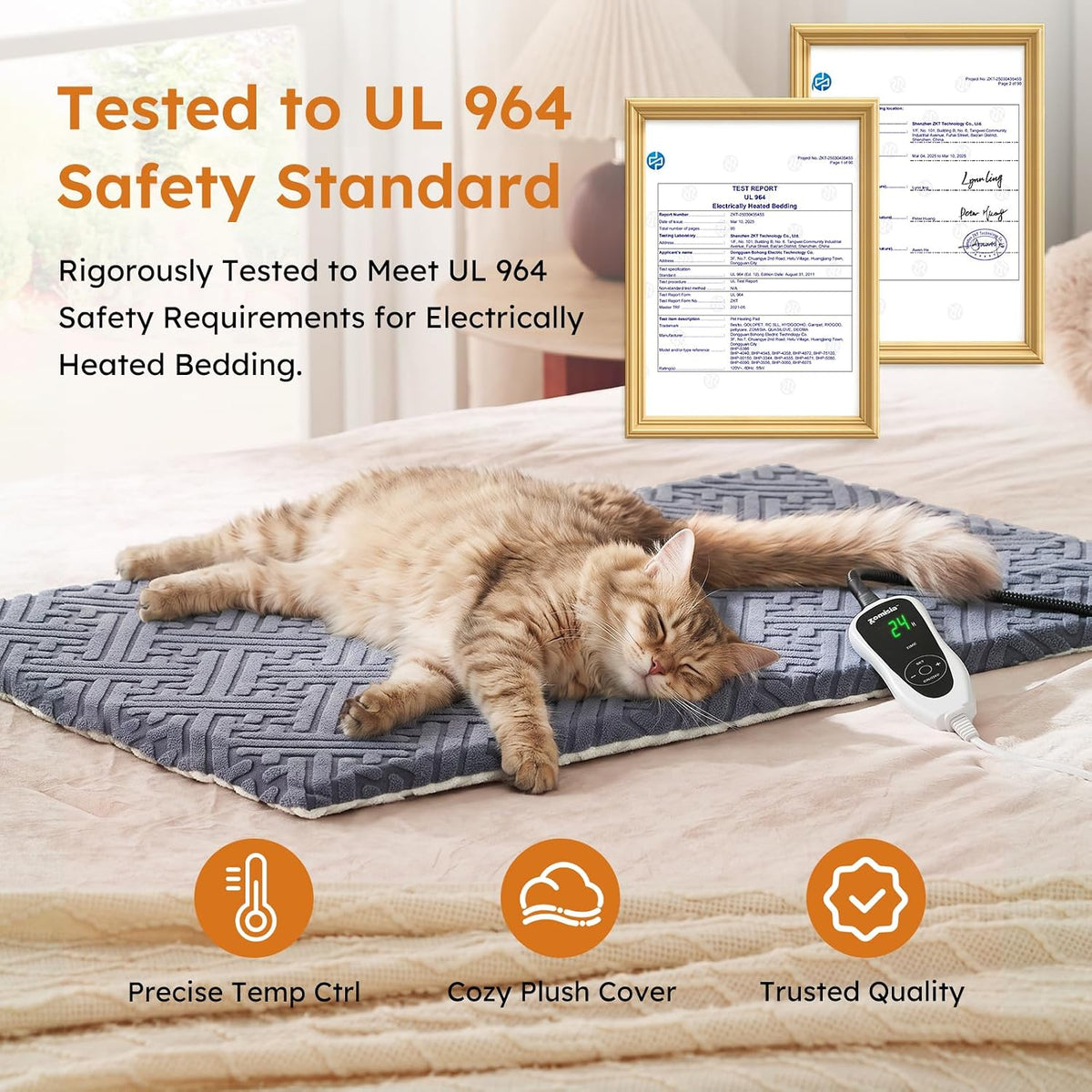Heated Cat House Bed for Indoor Cats, Cat Hideway Cube for Sleeping