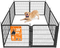 Feandrea 8-Panel Dog Playpen, 67 x 67 x 40 Inch, Ink Black