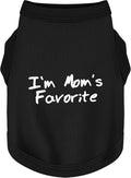 Cozy Sleeveless Canine Wear Dog Clothes, Soft, Lightweight, and Breathable Cotton Dog Shirt with I'm Mom's Favorite Prin
