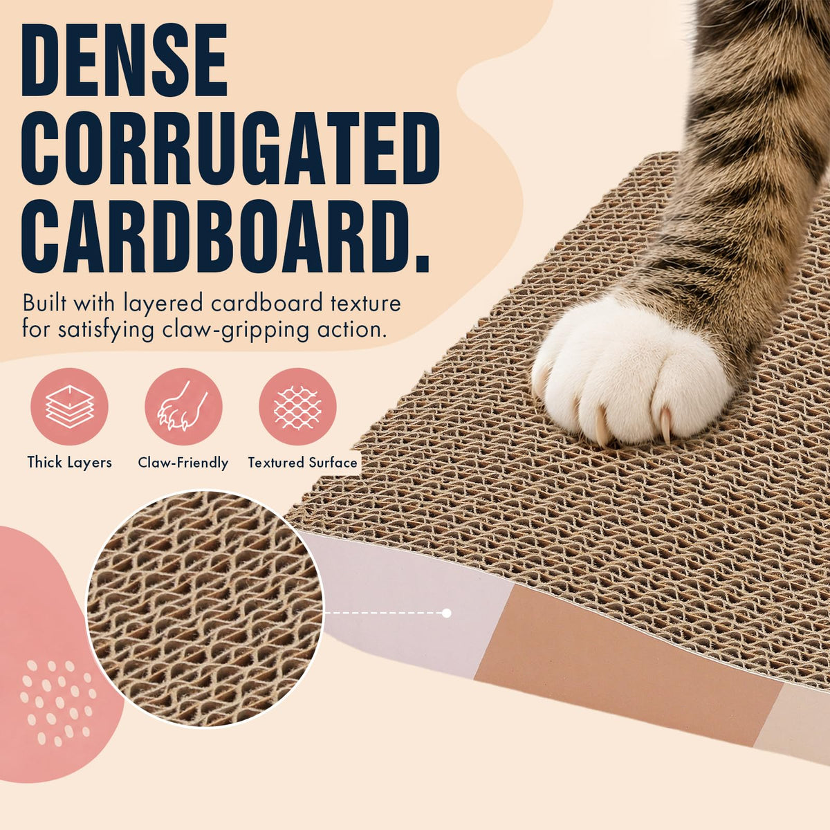 SIDAZON Cat Scratching Board cat Scratcher Cat Scratch Pad Cardboard cat scratchers for Indoor Cats Reversible Large Wide Corrugated with Catnip(2pcs)
