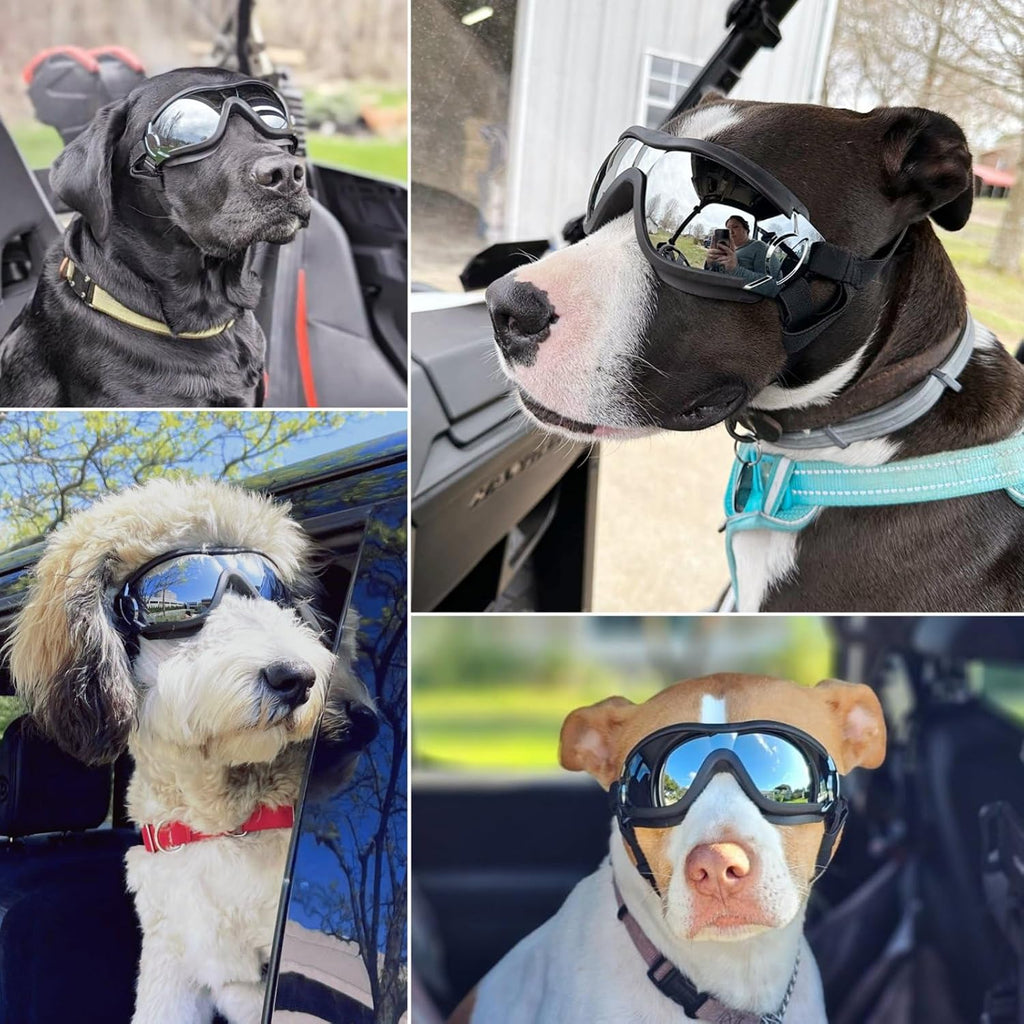 Large Dog Sunglasses Eye Protection, UV Protection Pet Goggles for Dogs Medium to Large Breed, Driving Glasses for Dogs 