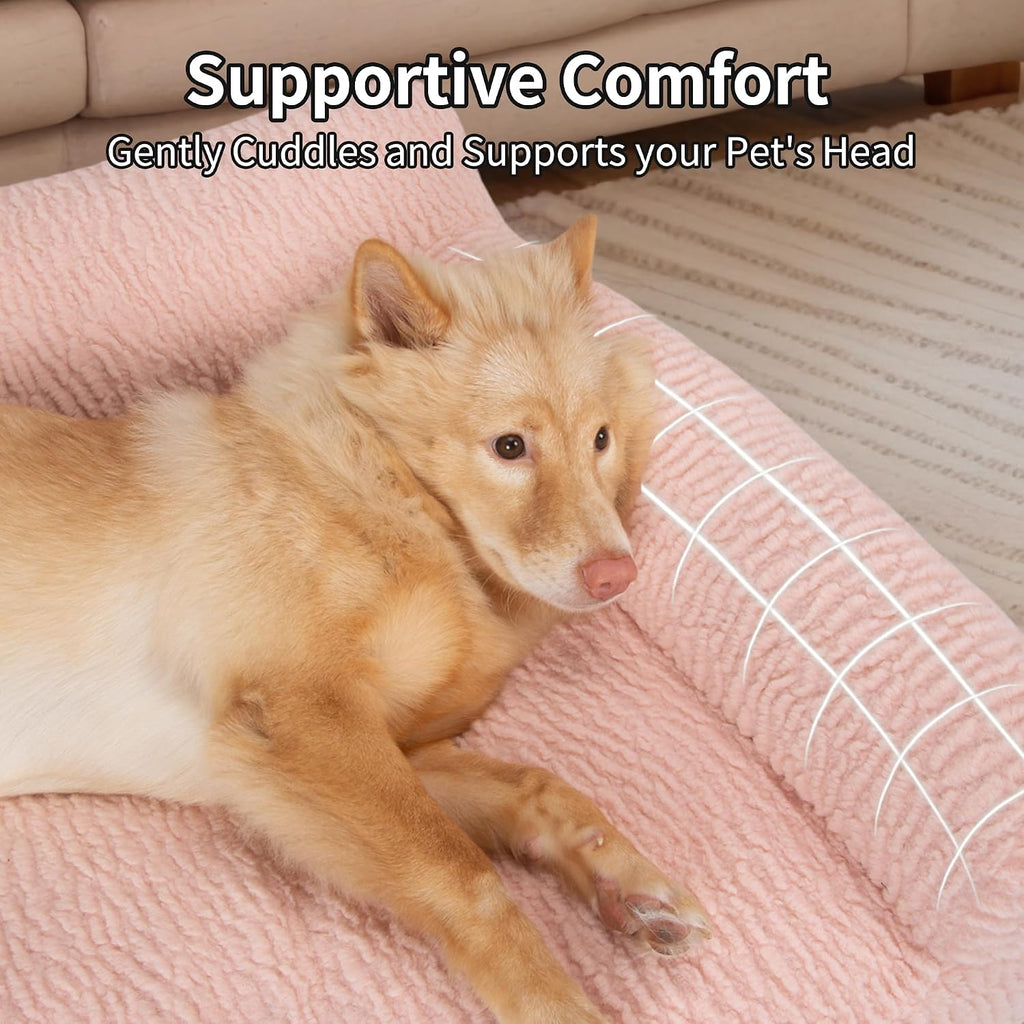 Cat Couch Bed - Plush Fluffy Cat Sofa for Indoor Cats, Orthopedic Kitten Lounge Chair with Removable Washable Cover, Sup