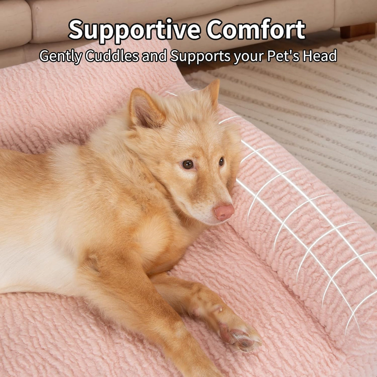 Cat Couch Bed - Plush Fluffy Cat Sofa for Indoor Cats, Orthopedic Kitten Lounge Chair with Removable Washable Cover, Sup