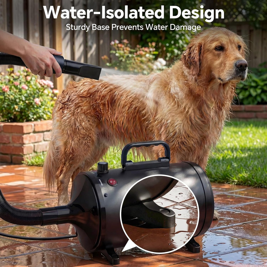 Dog Dryer High Velocity Dog Hair Dryer 5.2HP/3800W, Stepless Adjustable Speed Temperature Dogs Grooming Blow Dryer, Pet 