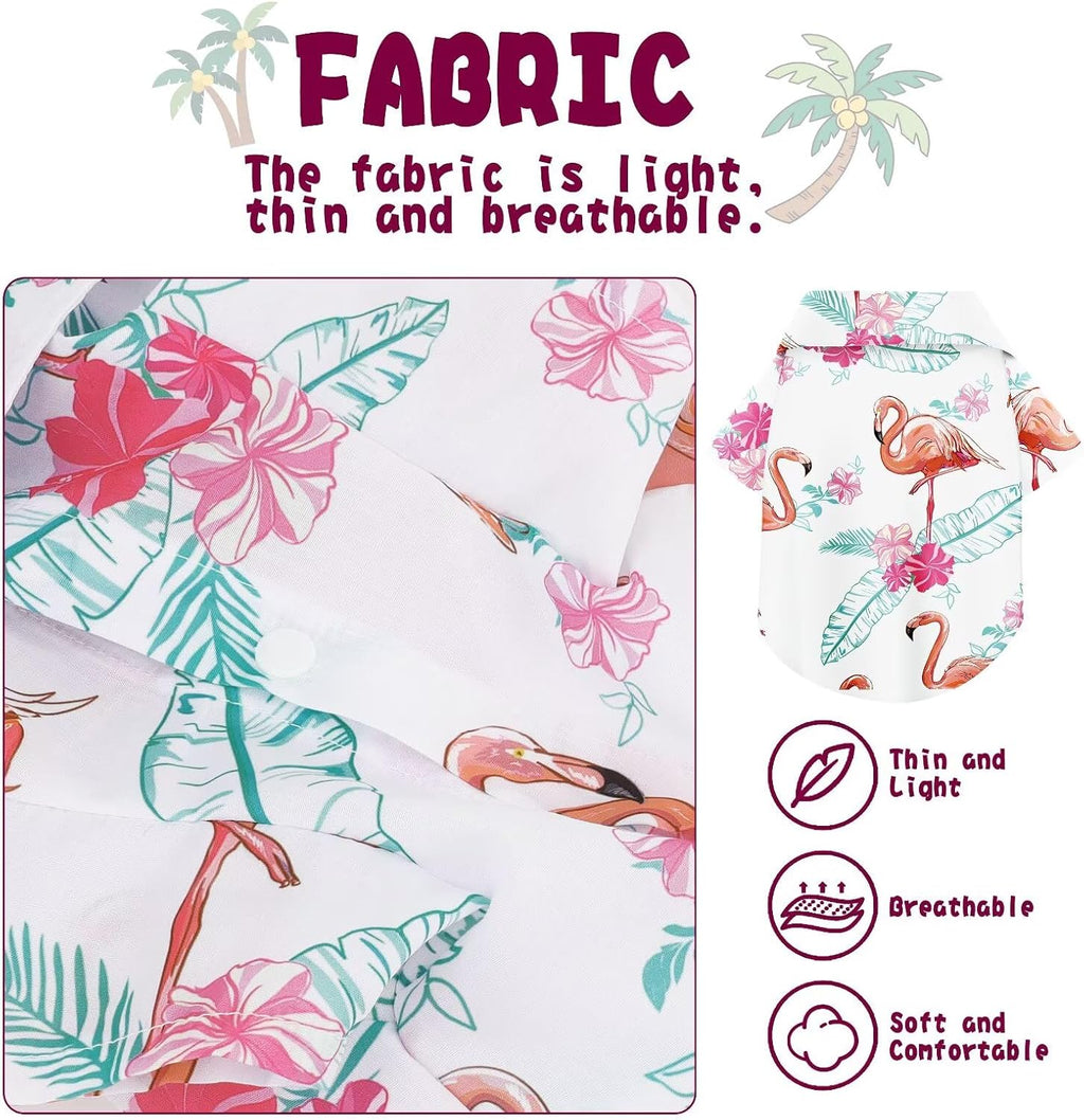 Hawaiian Dog Shirt – Lightweight and Breathable Summer T-Shirt with Tropical Prints, Fun Beach Outfit for Small, Medium,
