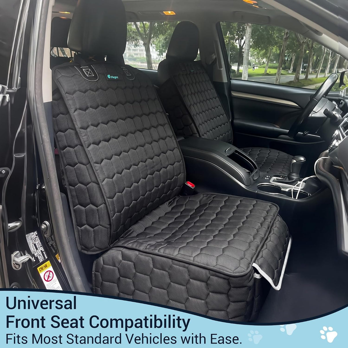 2-Pack Front Seat Covers for Dogs, Waterproof Car Seat Protectors