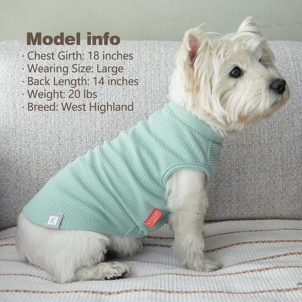 KYEESE 2Pack Waffle Dog Shirt for Small Dogs Striped Dog Sweater Tank Top