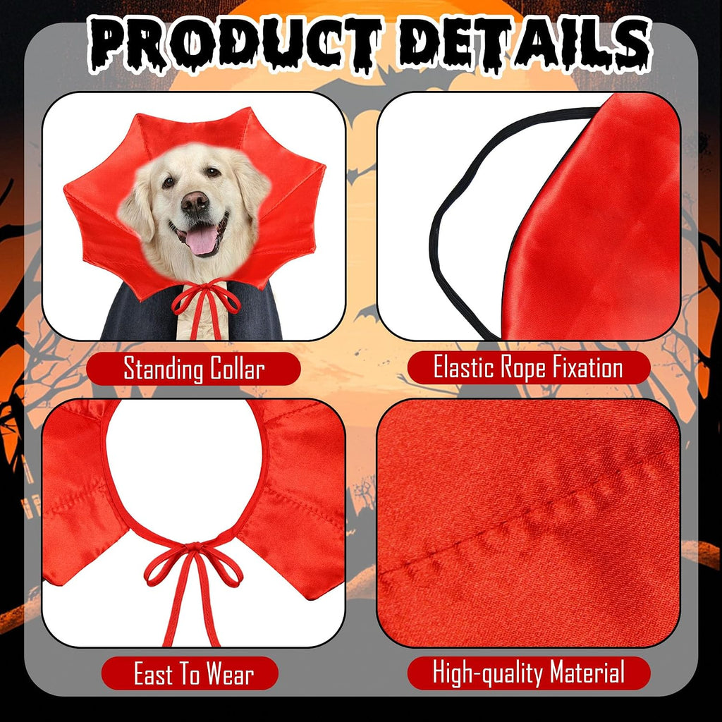 Dog Halloween Costume Dog Vampire Costume Funny Pet Vampire Devil Cape Cloak Halloween Costumes for Small Medium Large X