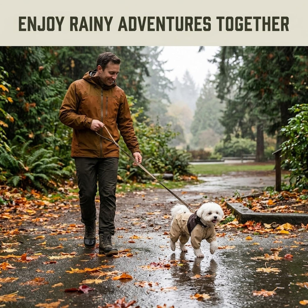 Pet Waterproof Raincoat Four-Legged Windproof Dog Jacket Hooded Jumpsuit for Small Medium Pets (Green,S)