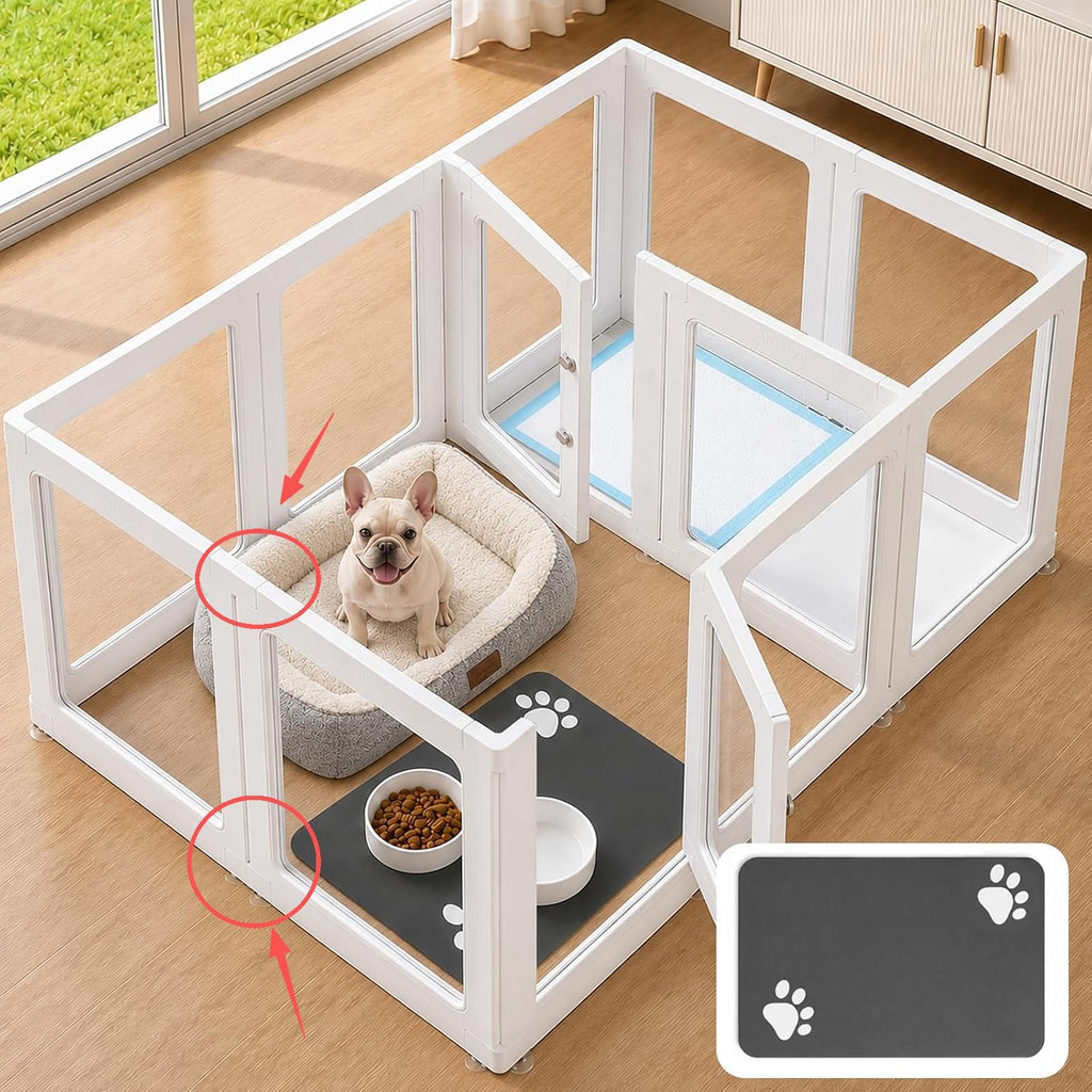 Acrylic Indoor Dog Playpen Assembly Tools Set, Straight Coupler White