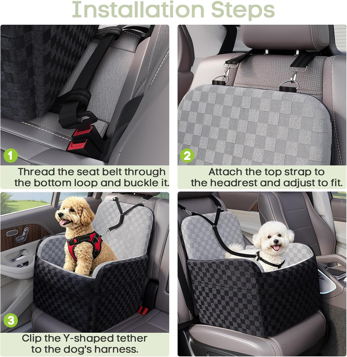 Waterproof Dog Booster Car Seat for Small Medium Dogs up to 26 lbs