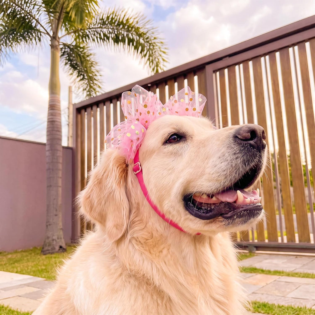 2pcs Dog Bows for Large Dogs with Elastic Adjustable Headbands