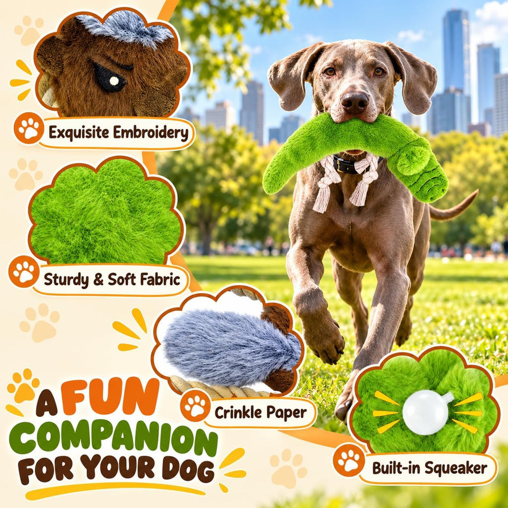 No Stuffing Dog Toys 2 Pack for Small Medium Large Dogs