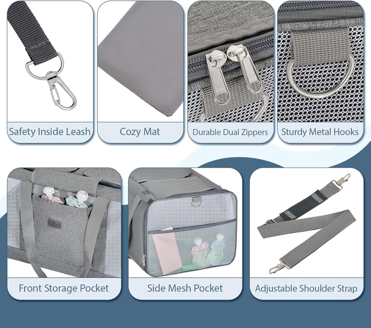 Cat Carrier for 2 Cats, Large Soft-Sided Pet Travel Carrier