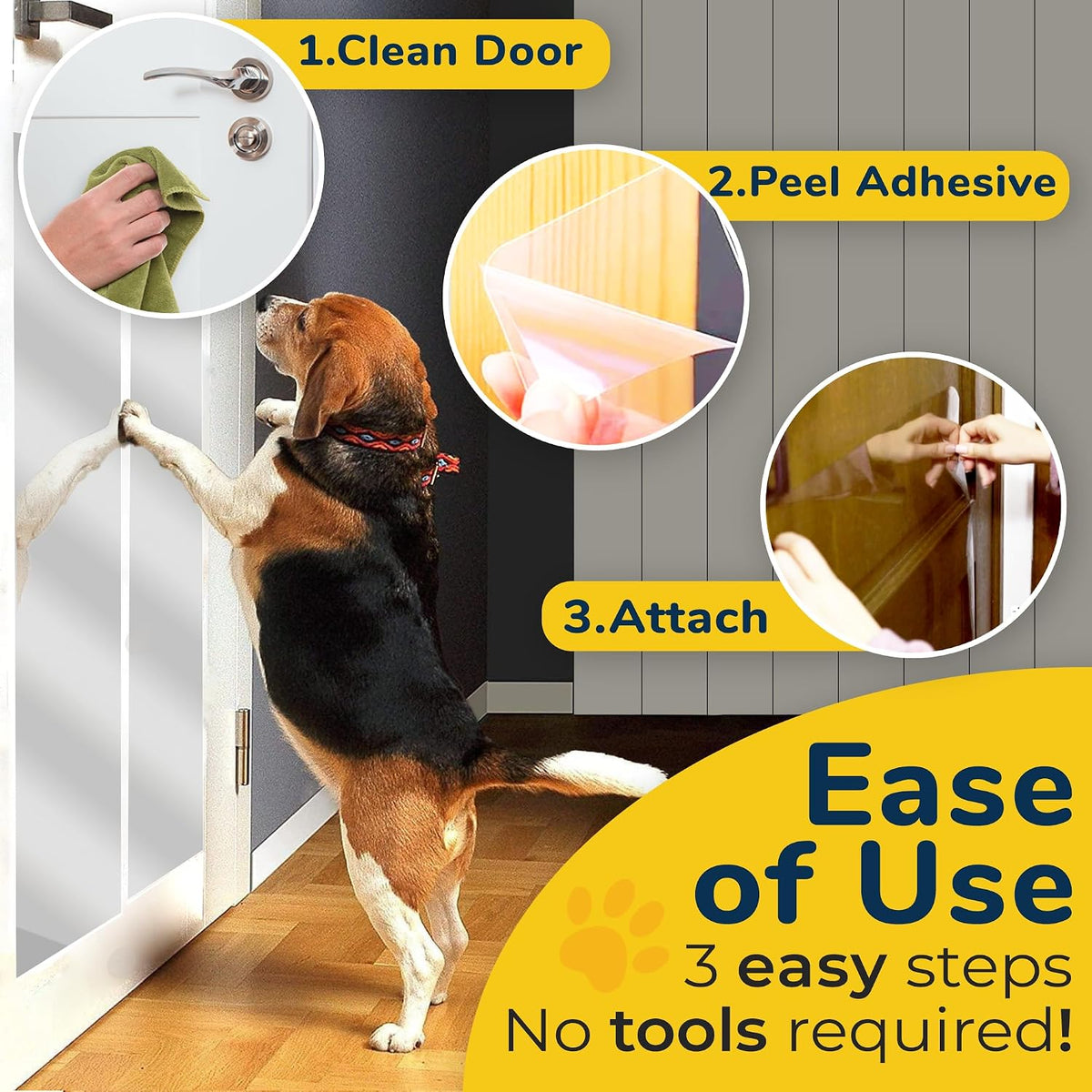 PROTECTO Door Protector from Dog Scratching w/Utility Knife - 1-Pack 60x8"