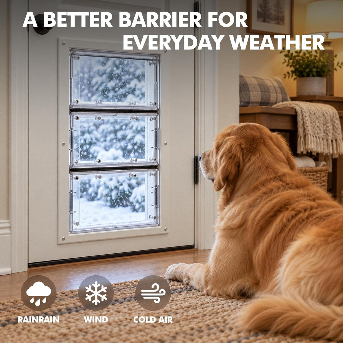 15.5 x 10.3 Inch 3-Panel Dog Door Replacement Flap