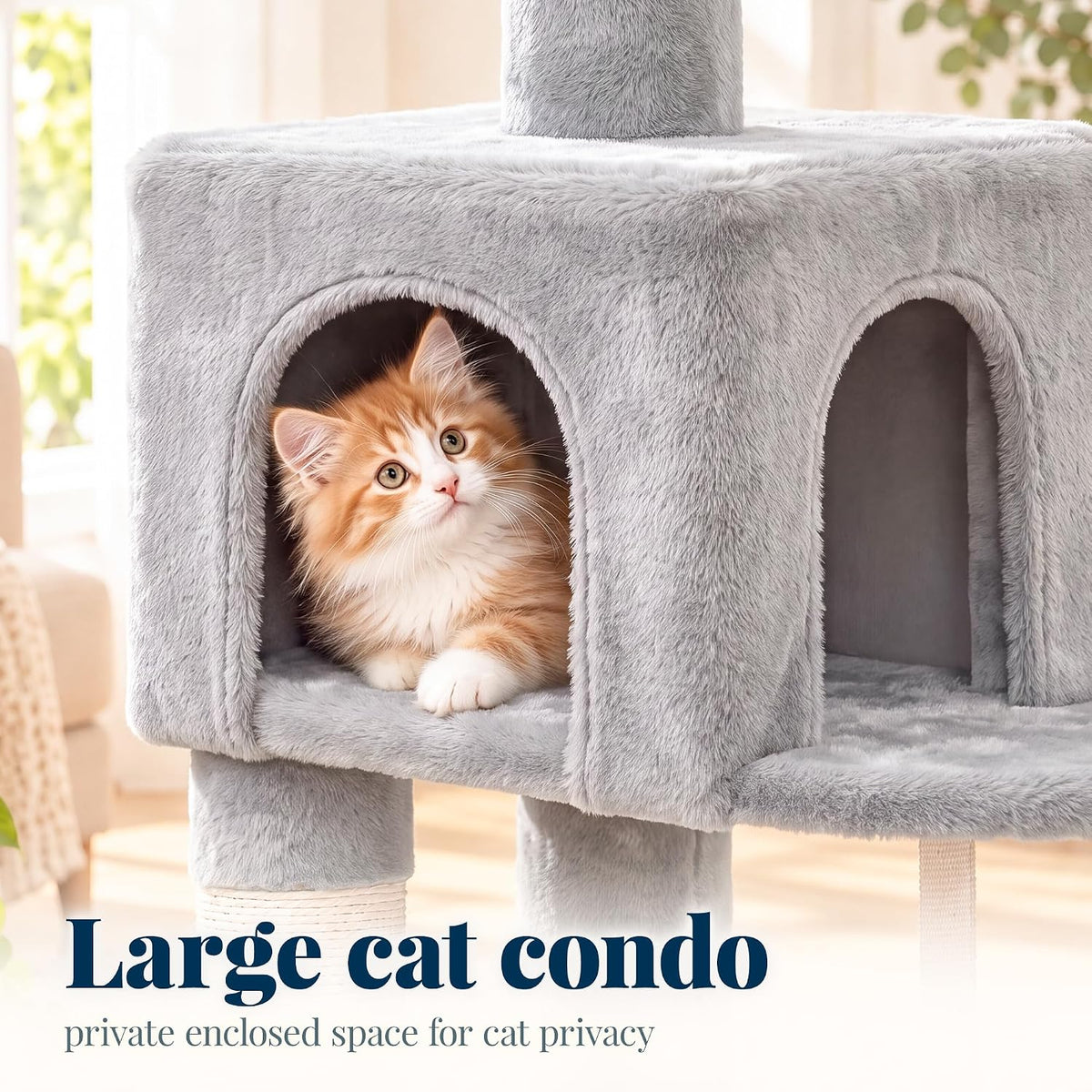 Hey-brother Cat Tree, Multi-Level Sisal Covered Scratching Posts, MPJ050W