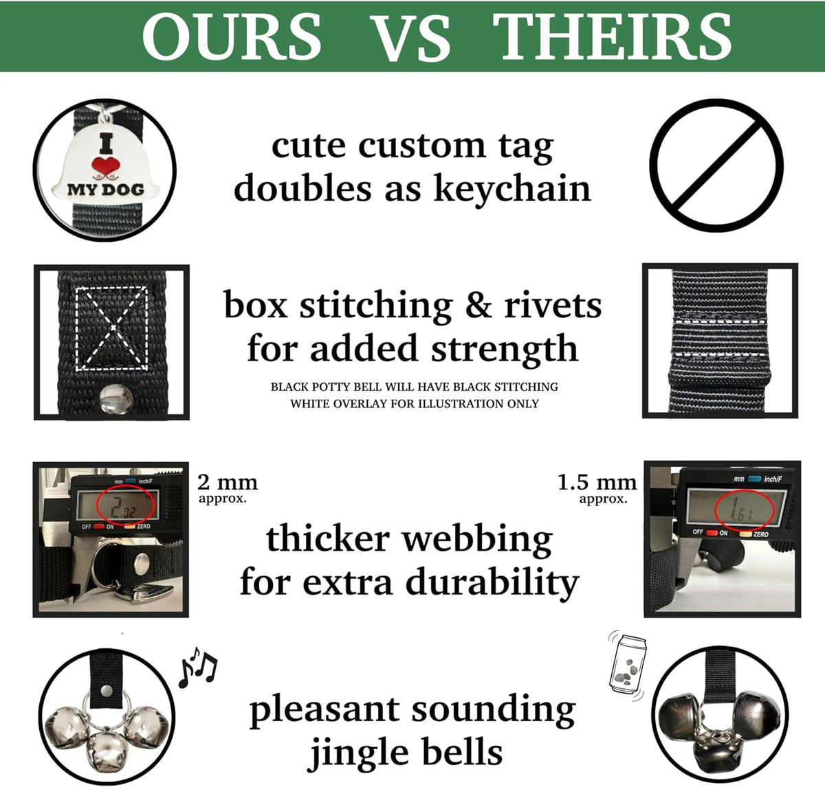 Caldwell's Pet Supply Co. Dog Potty Bells, Dog Door Bell, Bells to Go Outside, Potty Training Bell, Dogs Doorbell, Dogs 