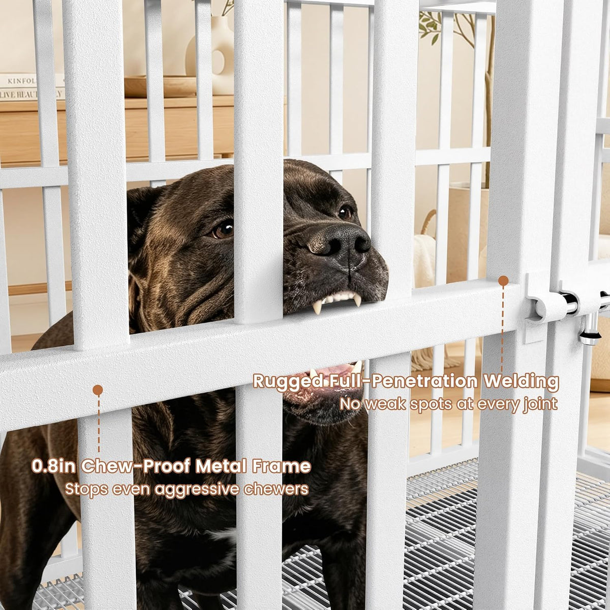48 Inch Heavy Duty Dog Crate, Indestructible Kennel for Large Dogs