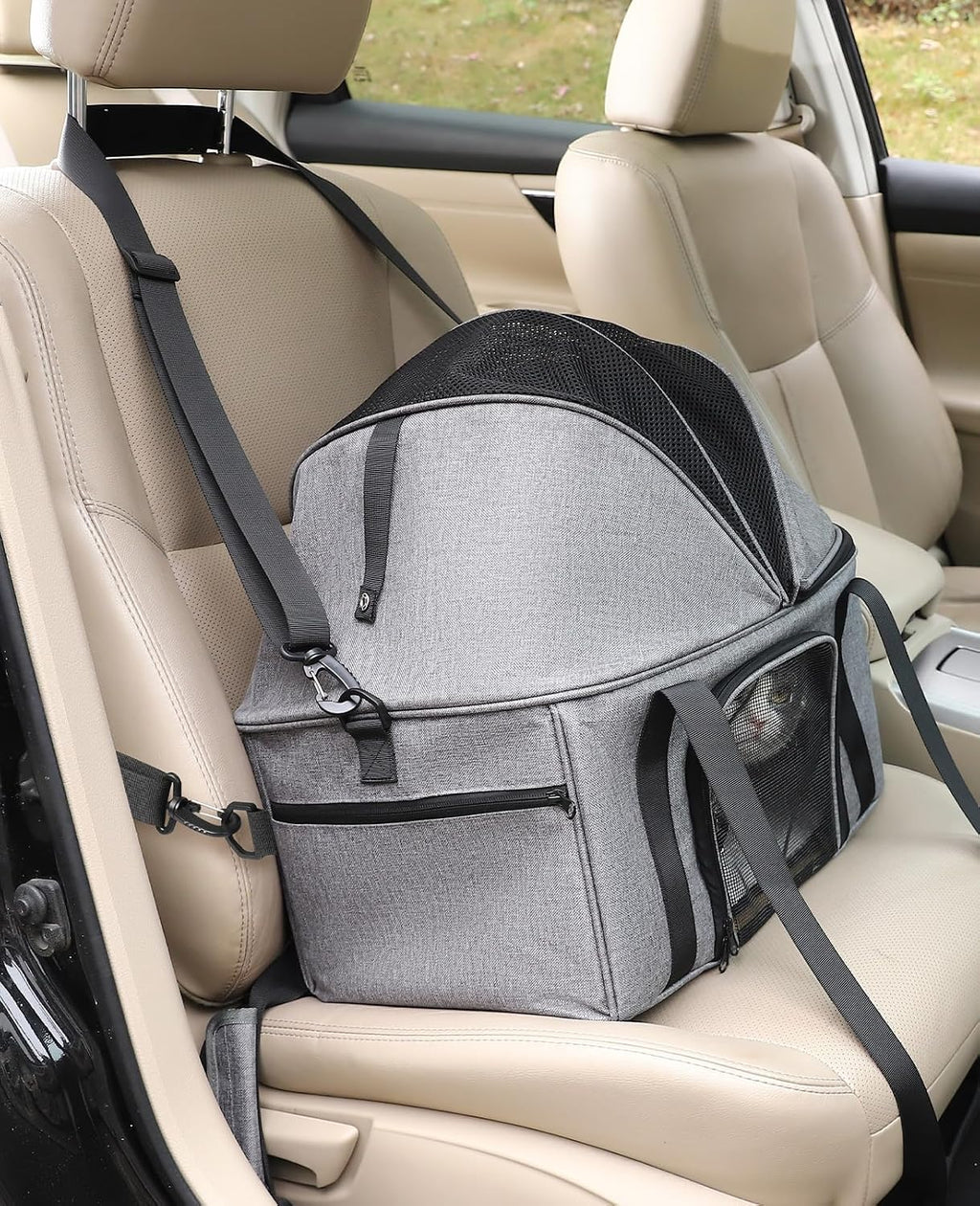 BurgeonNest Top-Expandable Cat Carrier with Semi-Open Canopy, Up to 15 lbs