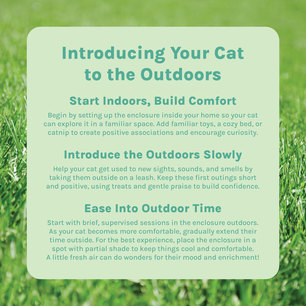 Kitty City Large Outdoor Cat Play Cube, Mesh Pop-Up Cat Enclosure for Indoor & Outdoor Use, Expandable Modular Cat Playpen with Zippered Access - Green
