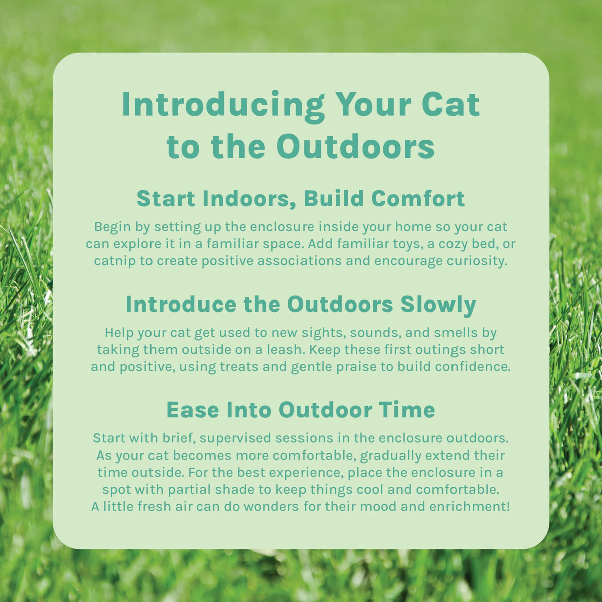 Kitty City Large Outdoor Cat Play Cube, Mesh Pop-Up Cat Enclosure for Indoor & Outdoor Use, Expandable Modular Cat Playpen with Zippered Access - Green