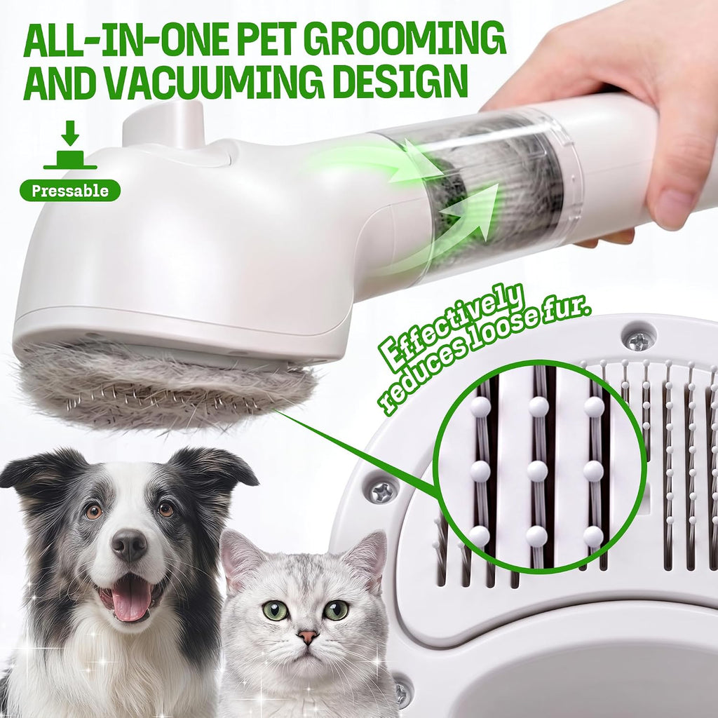 Cat Grooming Vacuum Kit, 5-in-1 Cordless Pet Grooming Vacuum for Cats & Dogs, 6000PA Pet Hair Vacuum, Low-Noise Desheddi