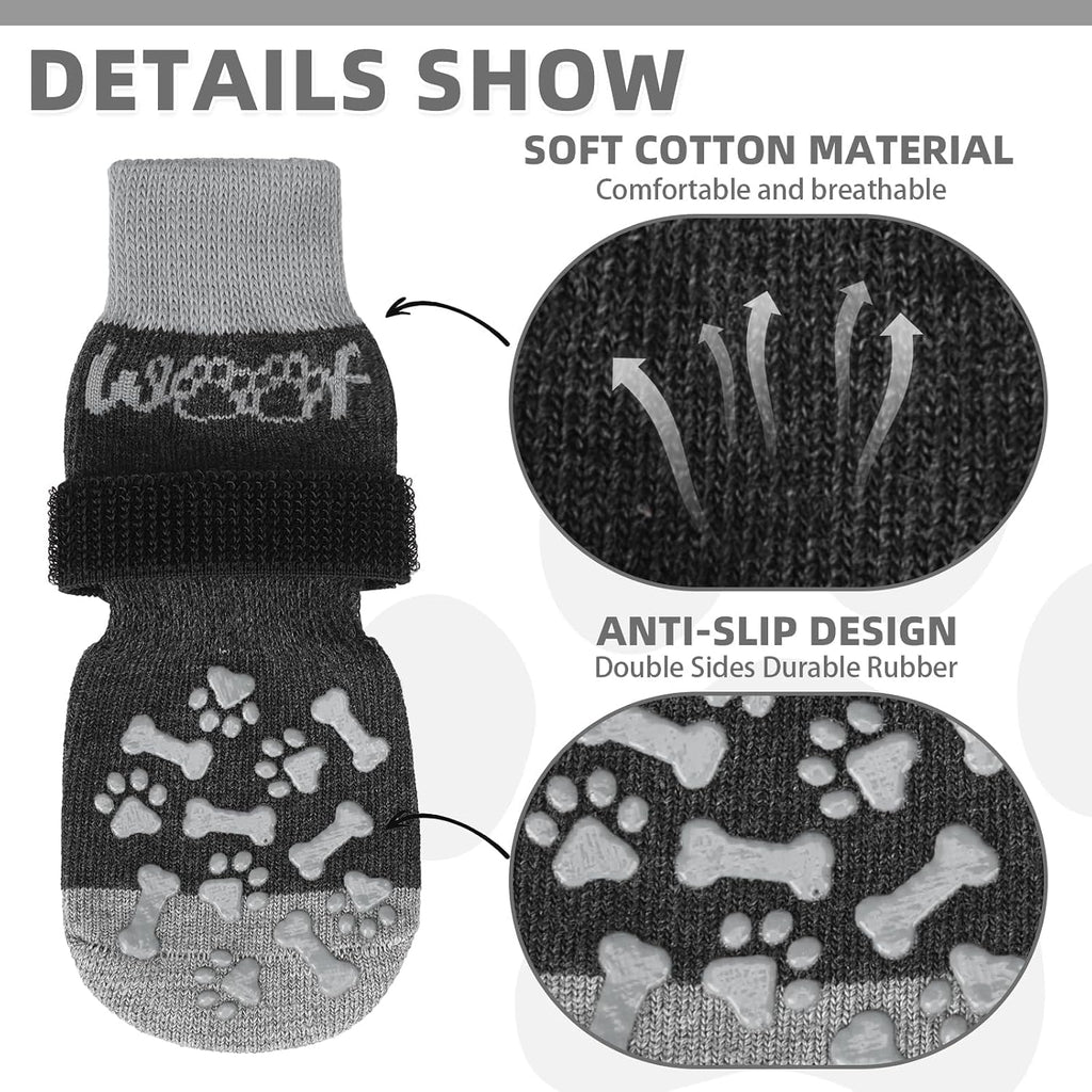 Dog Socks Shoes for Hot Pavement to Prevent Licking Paws, Winter Dog Boots&Paw Protector for Hardwood Floors Anti Slip,T