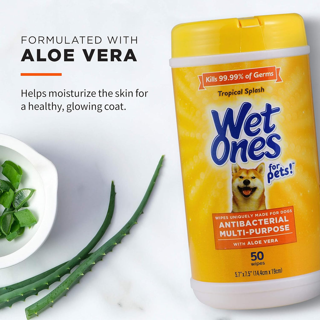 Wet Ones, Dog Wipes, Pet Wipes, Tropical Splash, 50 Count