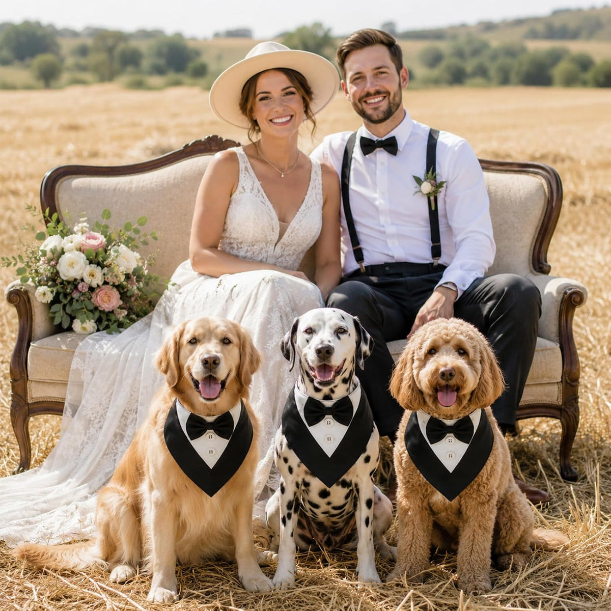 Dog Tuxedo Bandana Wedding Birthday Dog Bow Tie