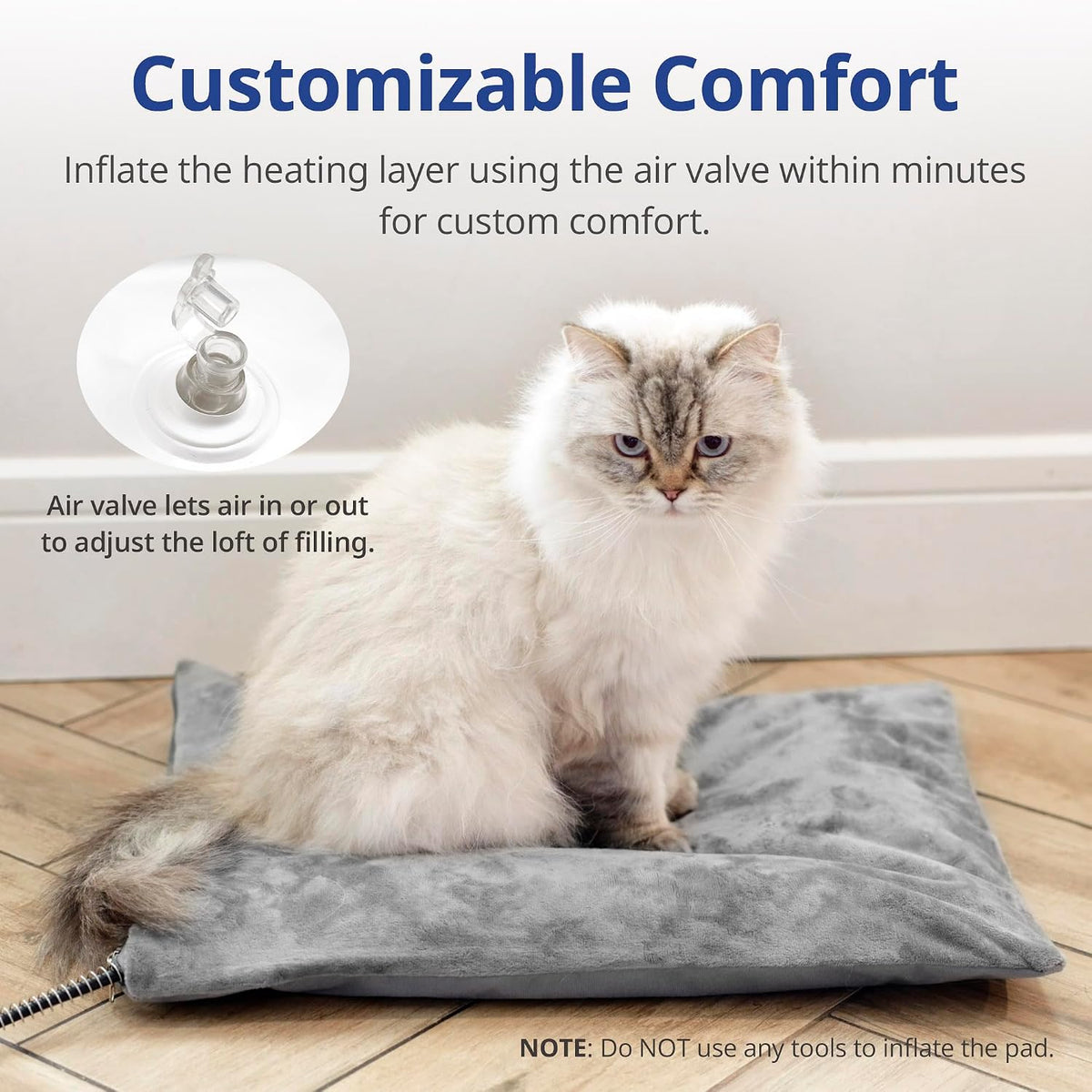 Outdoor Cat Heating Pad, 19.7" x 15.7", 40W, Grey