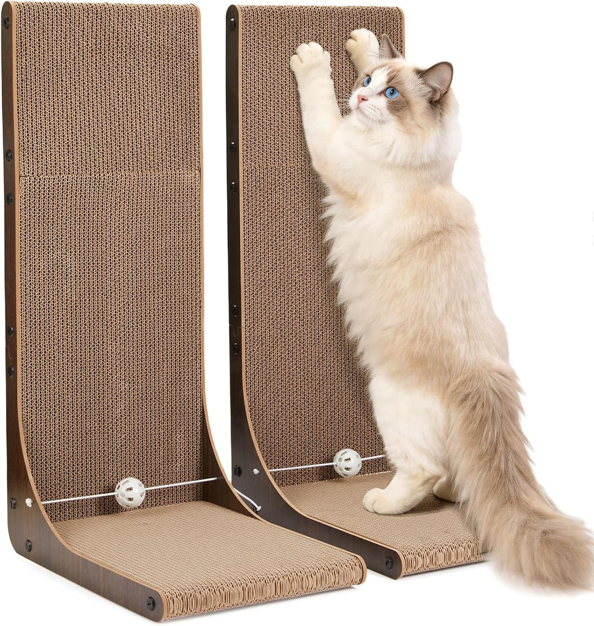 26.8 Inch Cardboard Cat Scratching Post for Indoor Cats 2-Pack