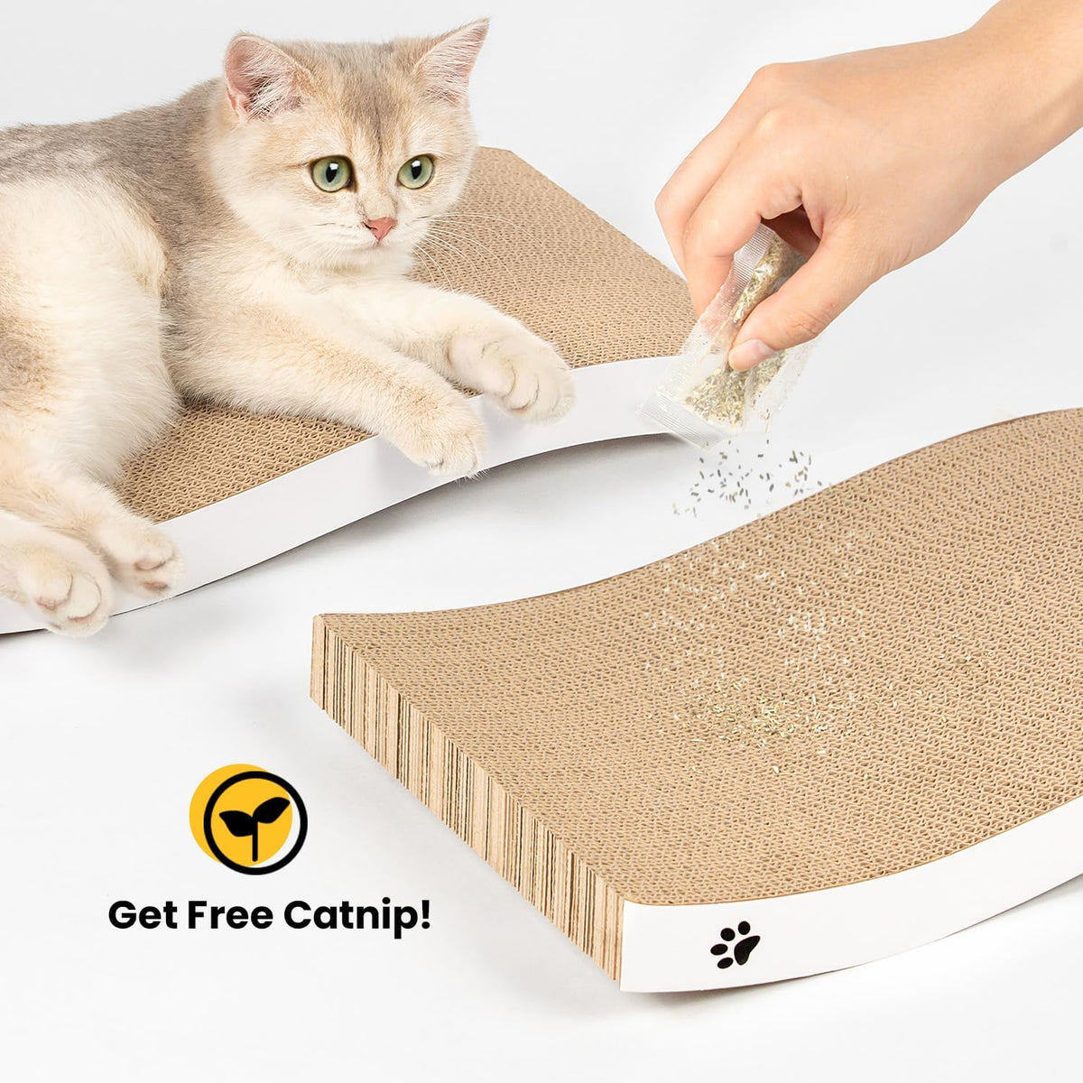 Cat Scratcher, Durable Scratch Pad, Corrugated Cardboard Scratching Board for Indoor Cats, Heavy Duty, Double-Sided Usab