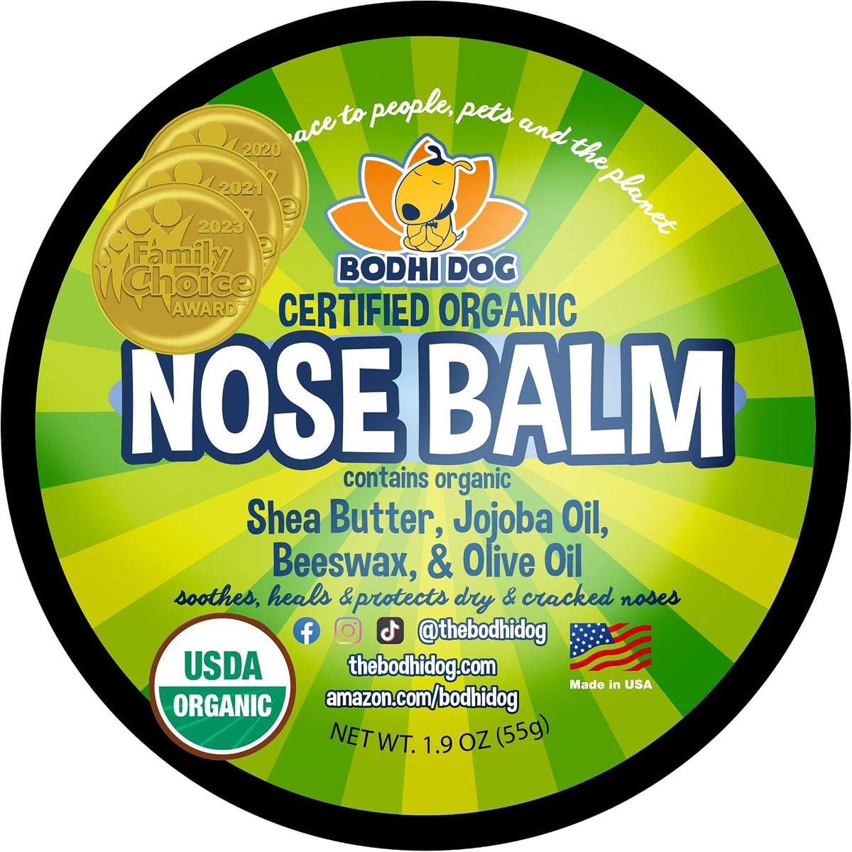 Bodhi Dog Paw Balm - Lick Safe - USDA Organic Paw Butter - Natural Paw Moisturizer Heals Dry, Cracked Paw Pads - Winter 