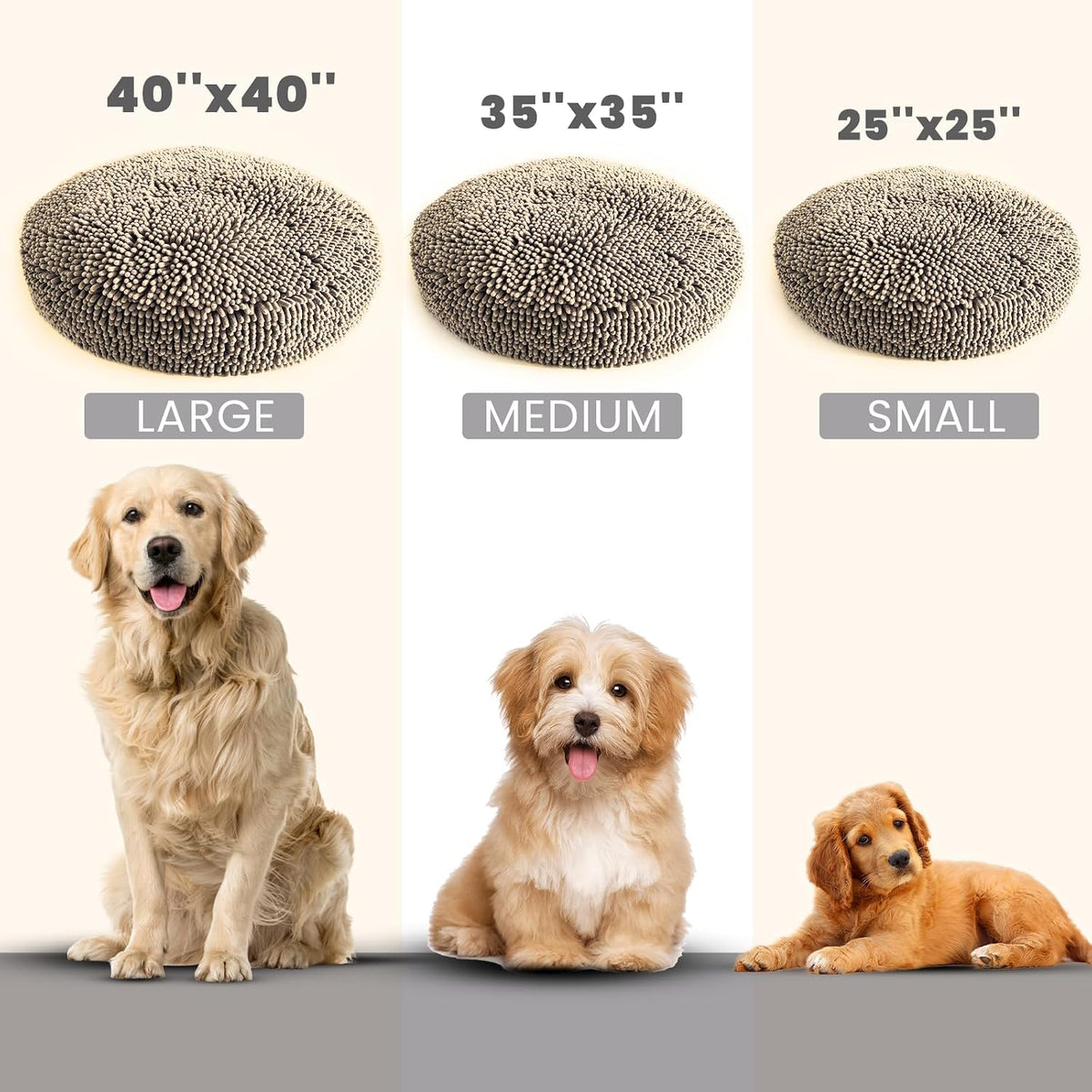 Muddy Mat®Cloud K-9 Bed for Dogs & Cats, Soft & Relaxing Donut Dog Bed, Chenille Material, Removable Cover, Washable & D