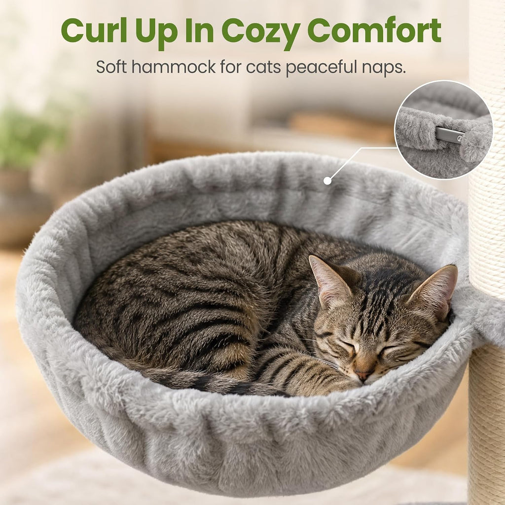 Small Cat Tree Tower for Indoor Cats, 40 in Multi-Level Cat Scratching Post