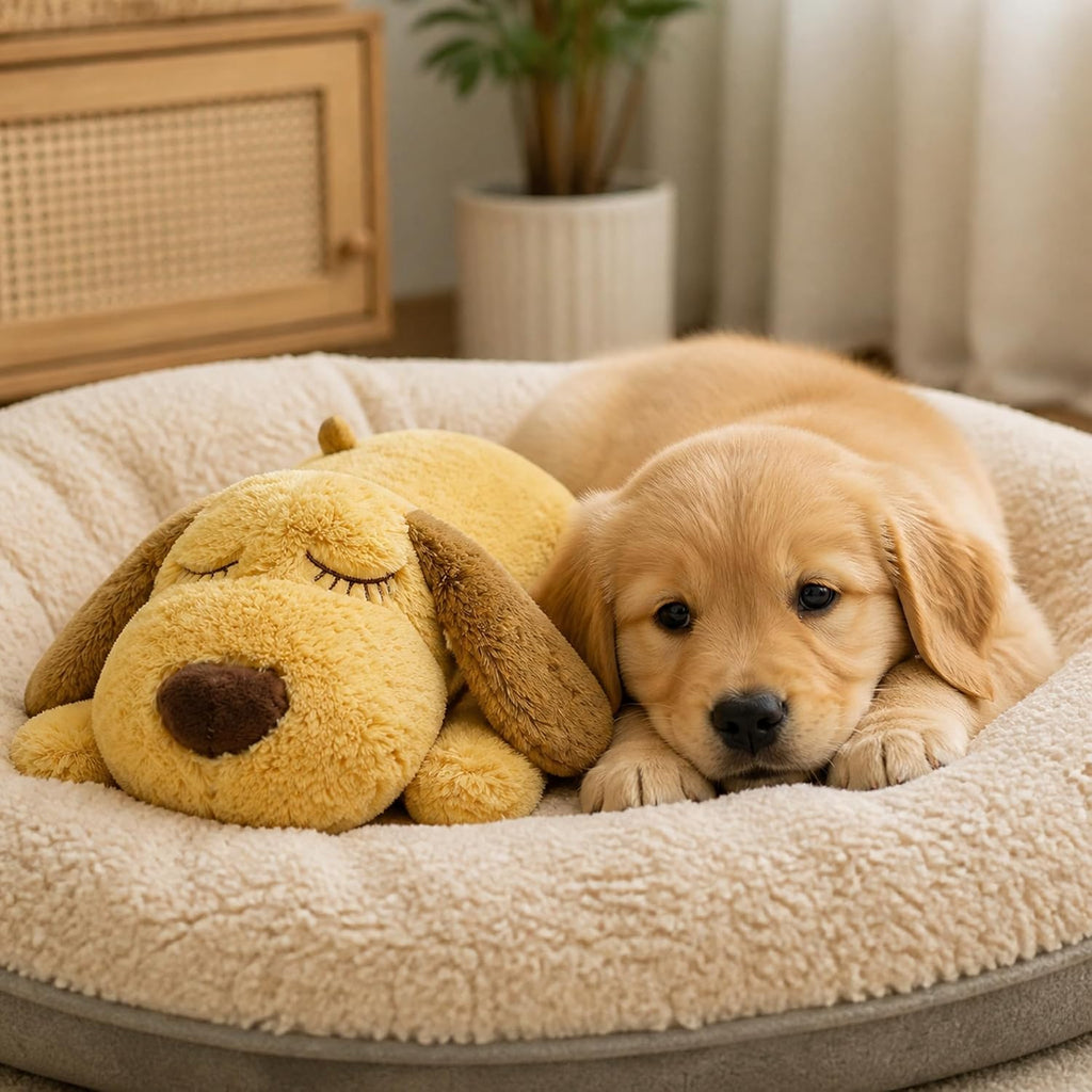 Heartbeat Puppy Toy for Anxiety Relief, Calming Plush Dog Sleep Aid