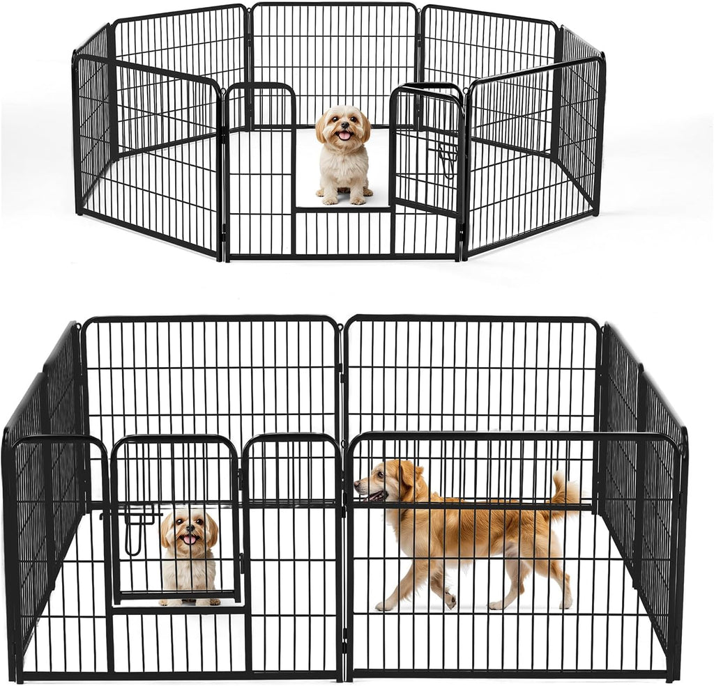 NEWBULIG Dog Playpen Indoor 8 Panels 40 Inch, Metal Outdoor Dog Fence Pen