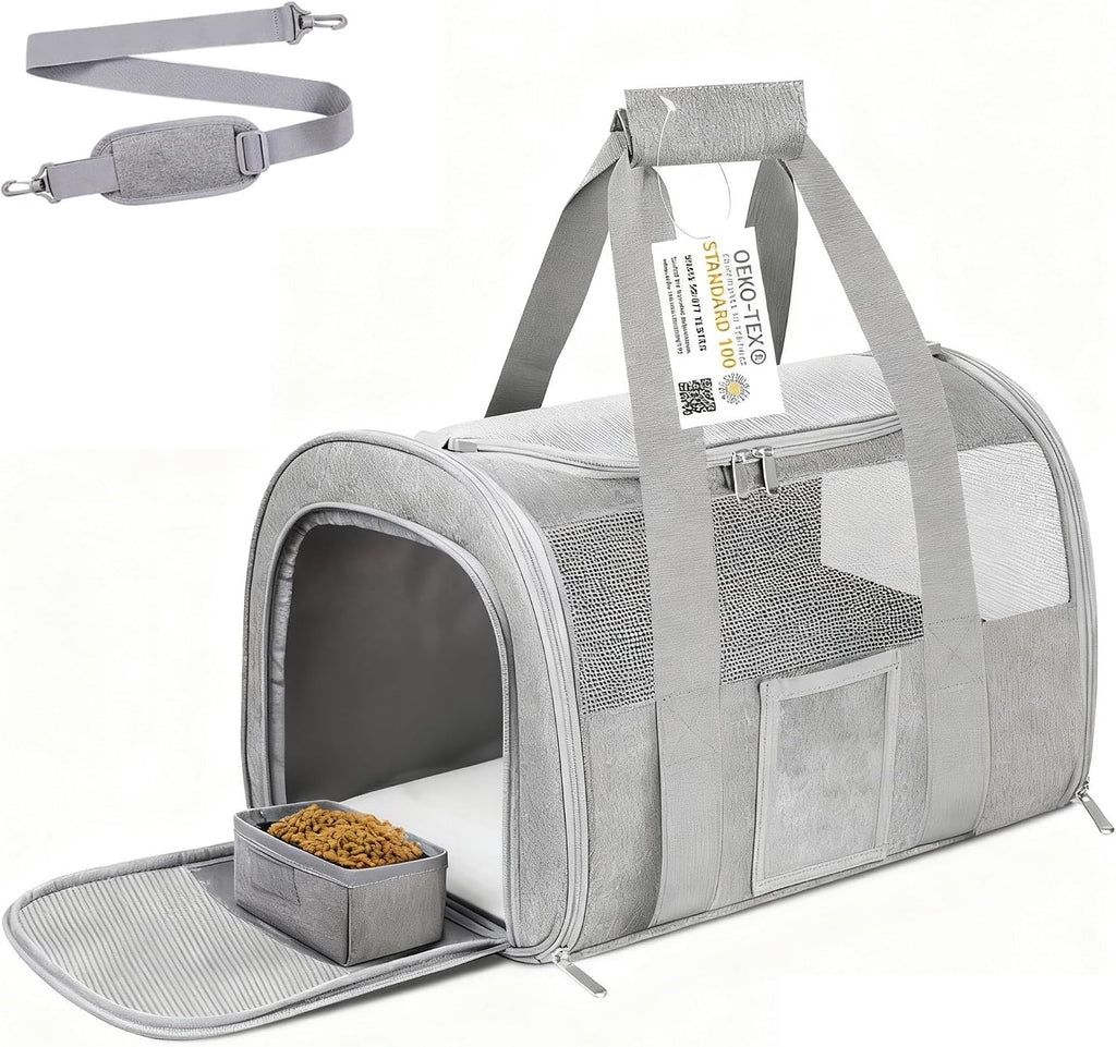17 inch Soft Cat Carrier with Shoulder Strap for Travel, Pink
