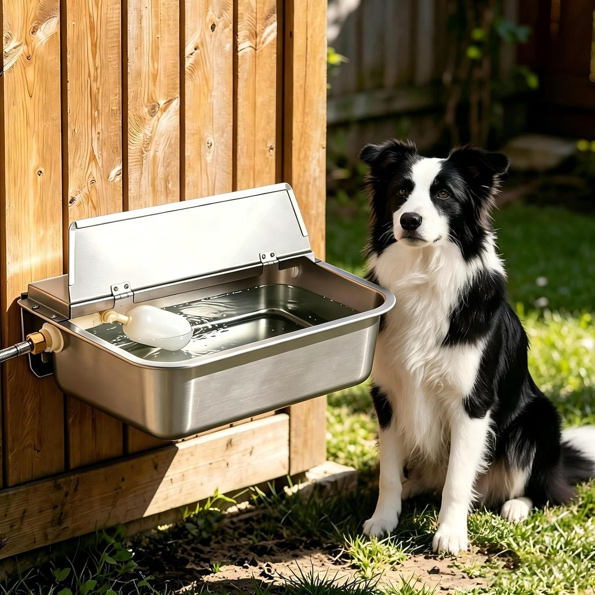 2.6 Gal Automatic Dog Water Bowl Dispenser Outdoor Wall Mounted Dog Waterer