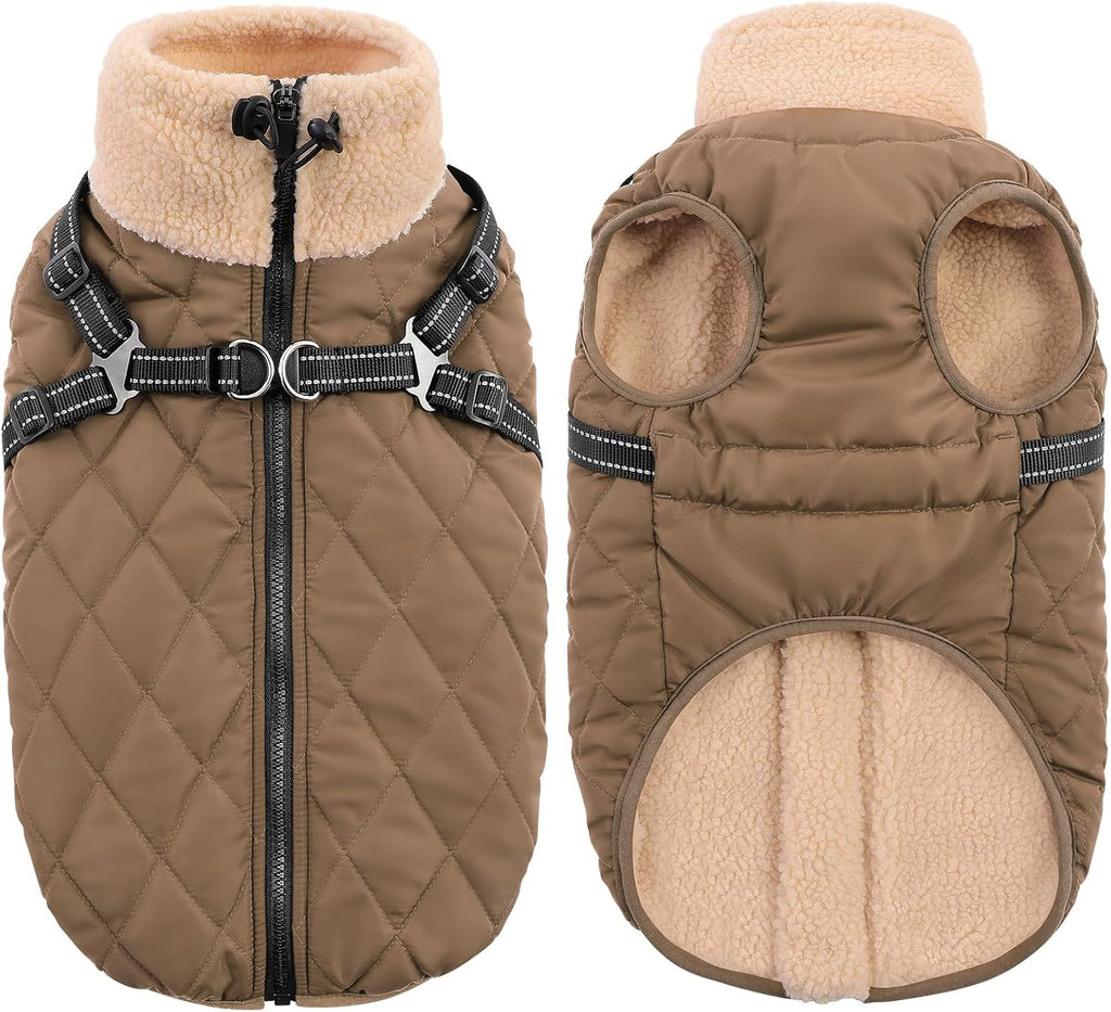 Dog Jackets for Medium Dogs, Dog Coat with Harness Built in