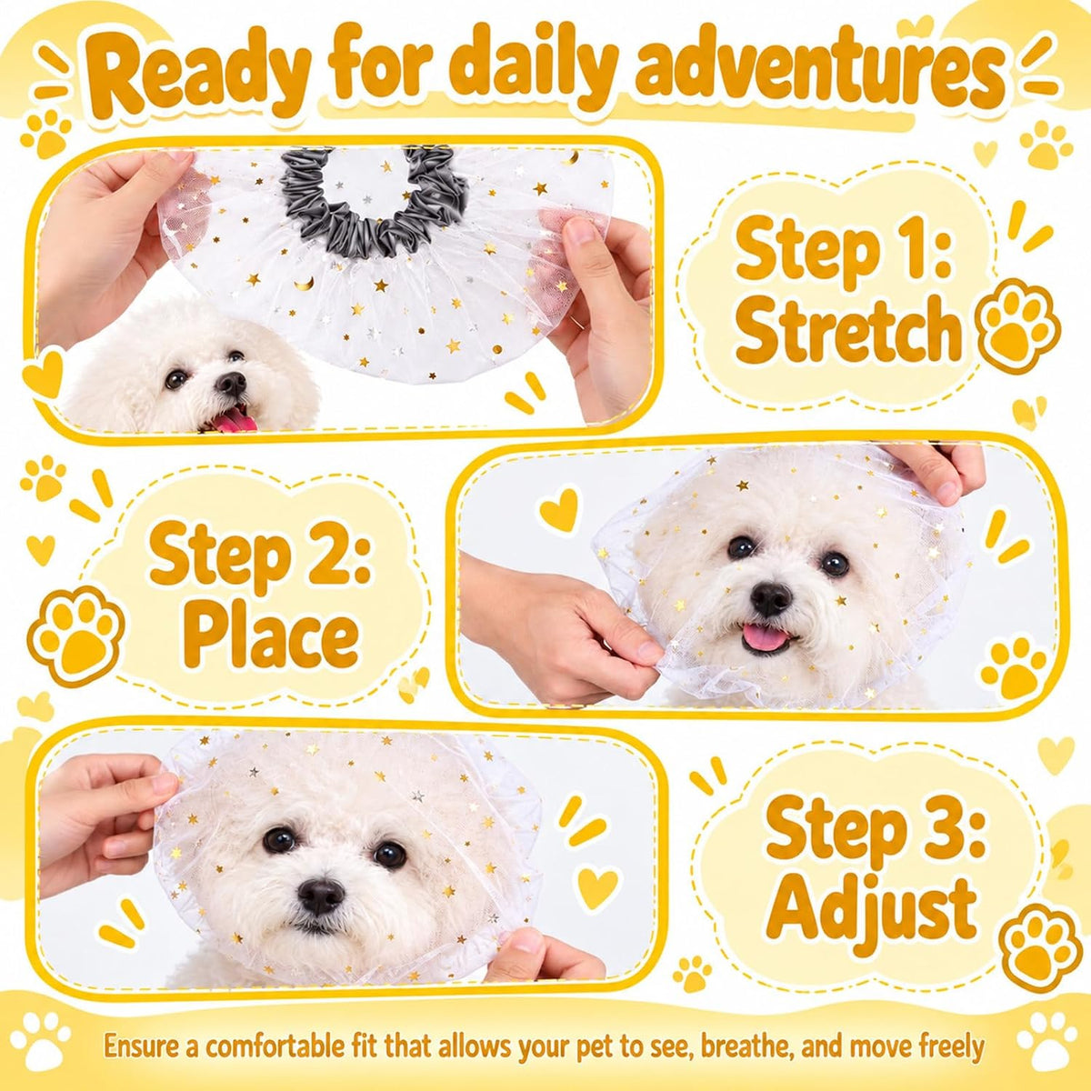 5 Pcs Dog Face Net, Anti Scavenging Pet Face Guard Dog Faces Cover